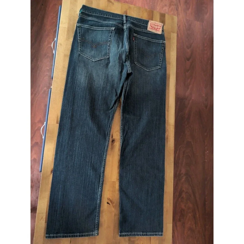 LEVI'S 505 Men's 36 x 32 Jeans STRETCH Med Blue Regular Straight Denim
